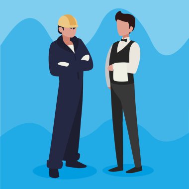 profesyonel işçi karakterleri çift