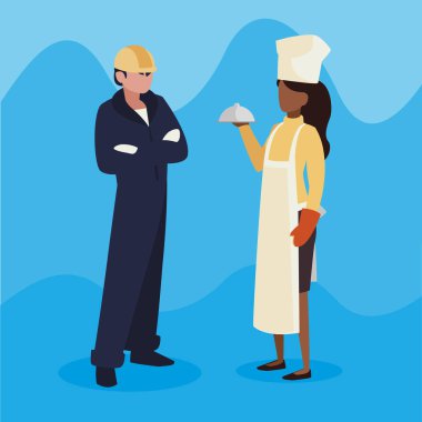 profesyonel işçi karakterleri çift