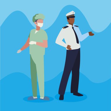 profesyonel işçi karakterleri çift