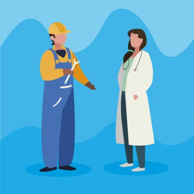 profesyonel işçi karakterleri çift