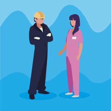 profesyonel işçi karakterleri çift