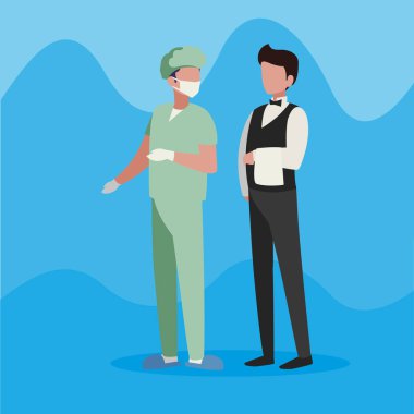 profesyonel işçi karakterleri çift