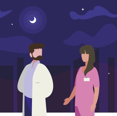 gece profesyonel işçiler çift