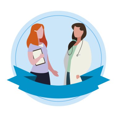 Şerit çerçevesi ile profesyonel işçiler çift