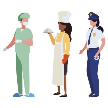 profesyonel işçi karakter grubu