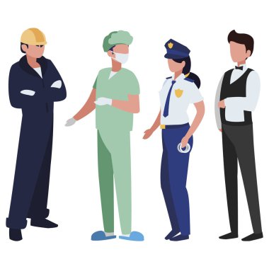 profesyonel işçi karakter grubu