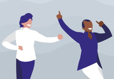 Irklararası dansçılar çift disko tarzı karakterler