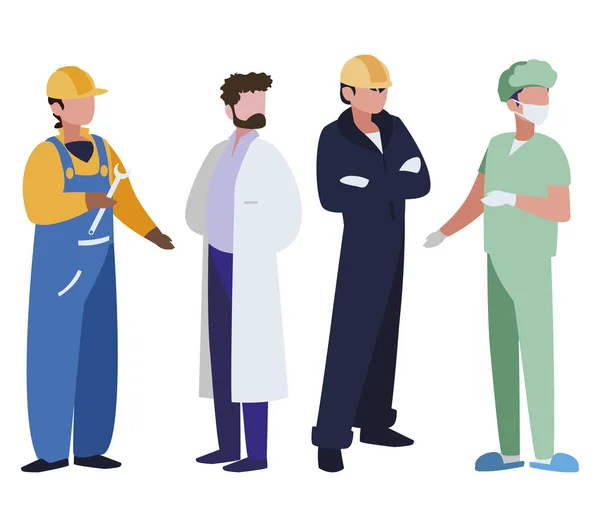 Group of professional workers characters — Stock Vector