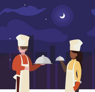 gece profesyonel işçiler çift