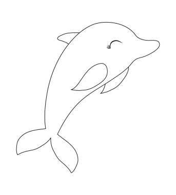 sevimli yunus izole simgesi