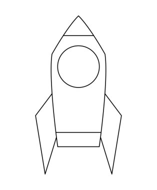Fırlatma roket izole simgesi