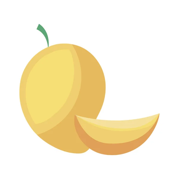 Mango fresco con fruta de rebanada saludable — Vector de stock