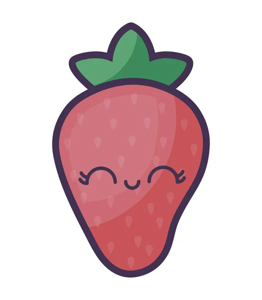 草莓水果可爱的性格 — 图库矢量图片