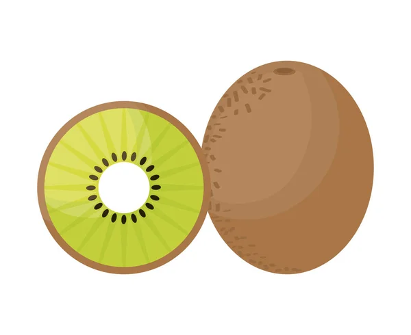 Frische Kiwi mit Scheibenfrüchten gesund — Stockvektor