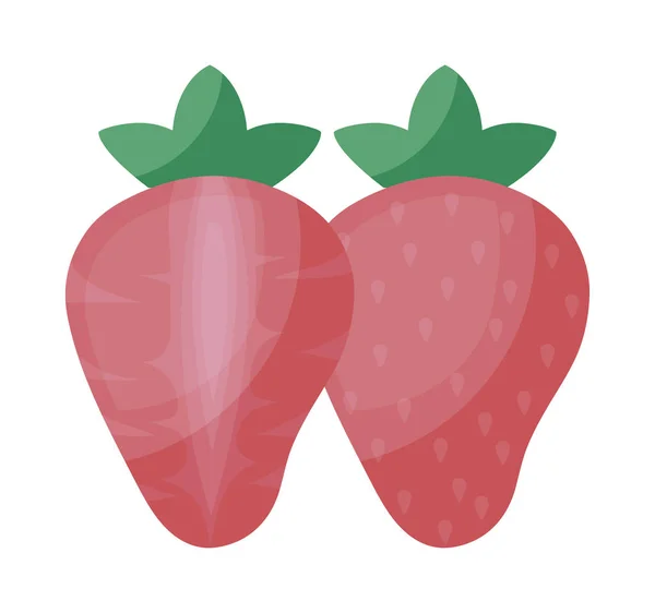 Fresas sanas frutas y rebanadas — Vector de stock