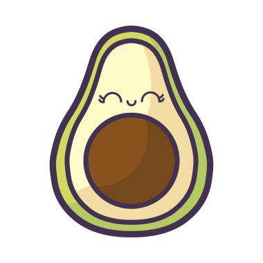 Avokado sağlıklı kawaii karakter