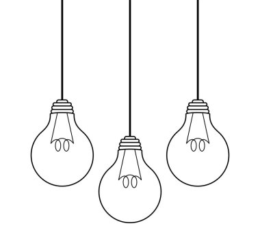 izole simgesi asılı ampuller seti
