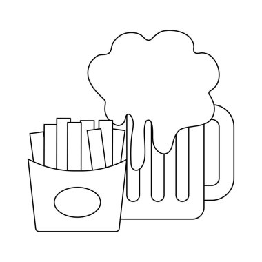 Fransız patates ile kavanoz izole simgesi