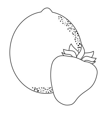 çilek meyveleri ile taze turuncu