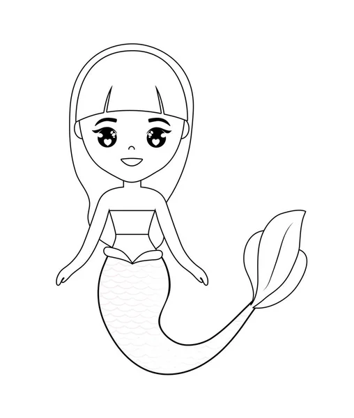 Sevimli deniz kızı avatar karakter — Stok Vektör