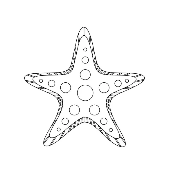 Estrella de mar tropical aislado icono — Vector de stock