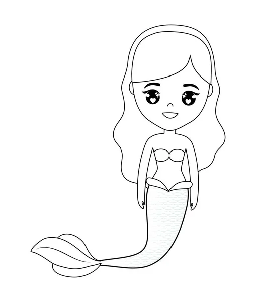 Lindo sirena avatar carácter — Vector de stock