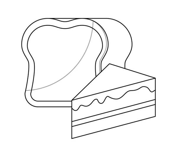 Chleb z ciasta kawałek na białym tle pyszny — Wektor stockowy