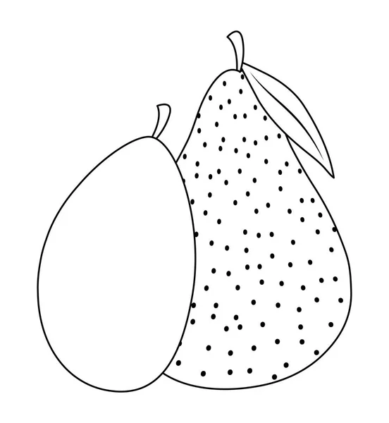 Frische Birne mit Mangofrüchten isoliert Symbol — Stockvektor