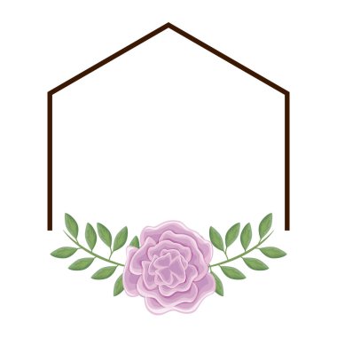 Leafs ile güzel çiçek çerçevesi