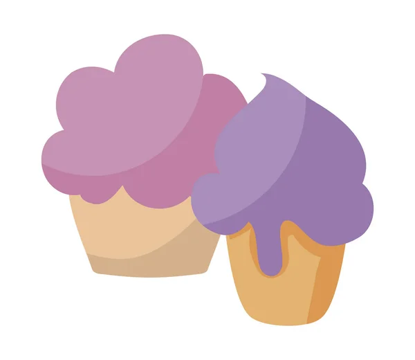 Délicieuse pâtisserie cupcake sucrée — Image vectorielle