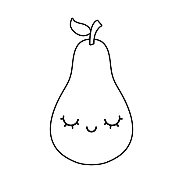 Poire fruit kawaii caractère — Image vectorielle