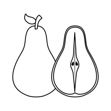 dilim meyveler ile taze armut