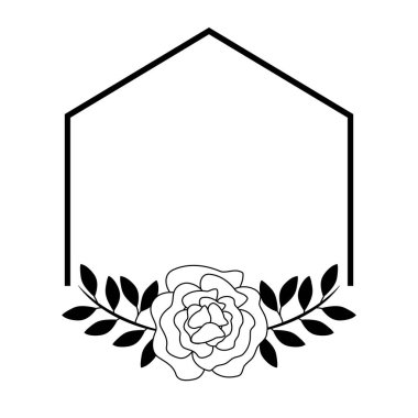 Leafs ile güzel çiçek çerçevesi