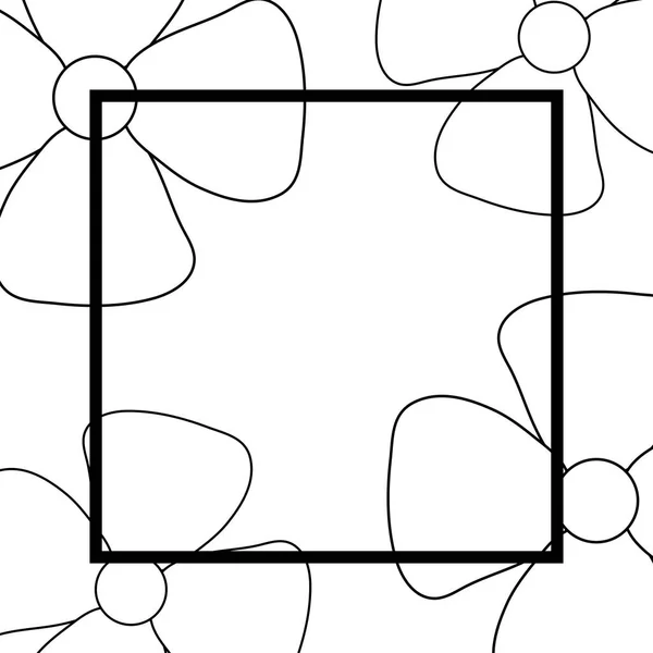 花和方形框架的图案 — 图库矢量图片
