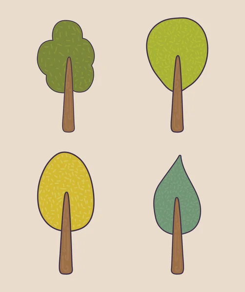 Reihe von Bäumen Pflanzen — Stockvektor