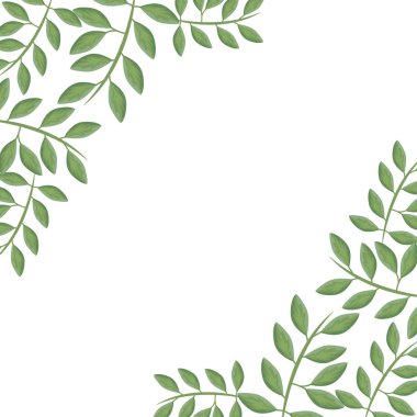 doğal yapraklarla dalların çerçevesi