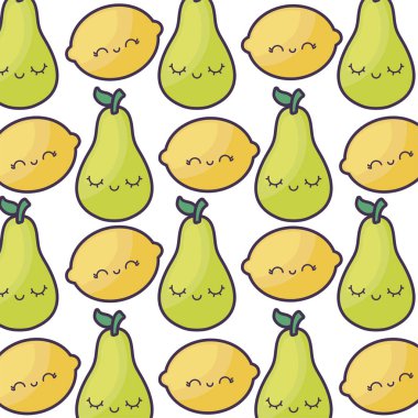 desen armut portakal kawaii karakteri ile