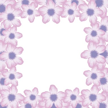 dalları ve Leafs ile güzel çiçekler çerçevesi