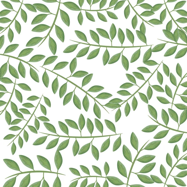 Motif de branches avec feuilles naturelles — Image vectorielle