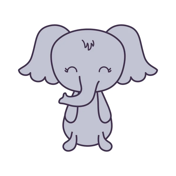 Mignon éléphant animal isolé icône — Image vectorielle