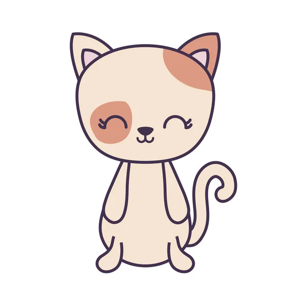 かわいい猫動物孤立アイコン — ストックベクタ