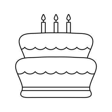 Doğum günü izole kek simge