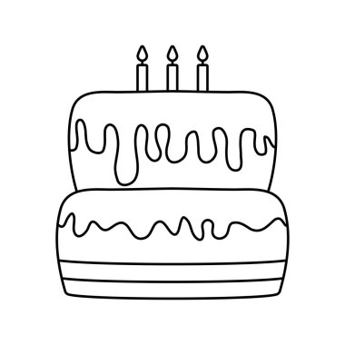 Doğum günü izole kek simge