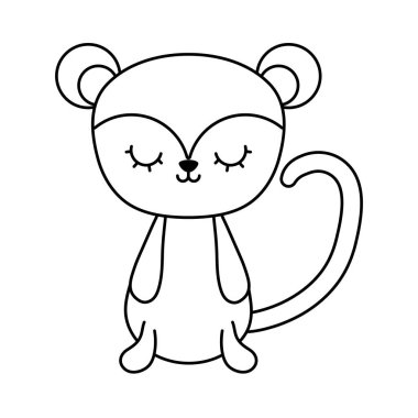 sevimli maymun hayvan izole simgesi