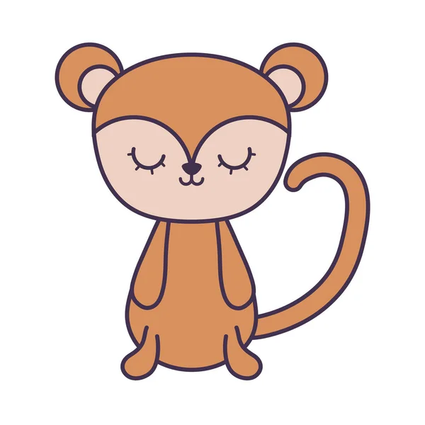Carino scimmia animale isolato icona — Vettoriale Stock