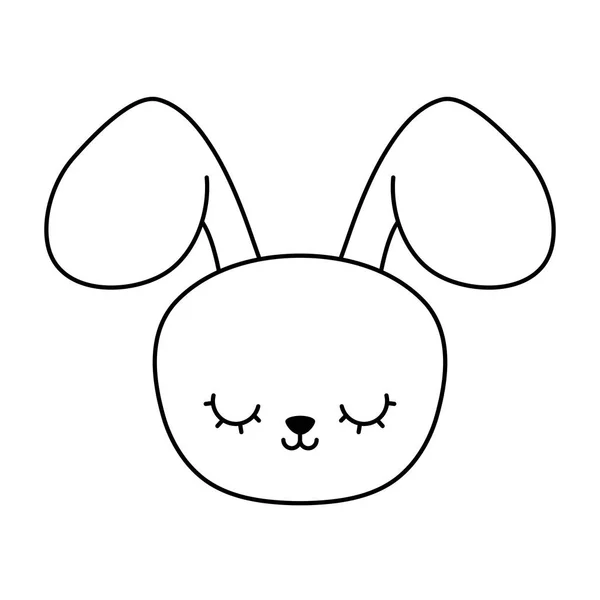 可爱的兔子动物角色头 — 图库矢量图片