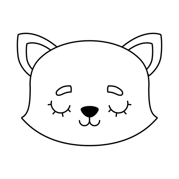 Cabeza de gato lindo animal aislado icono — Vector de stock