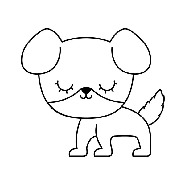 かわいい犬動物孤立アイコン — ストックベクタ