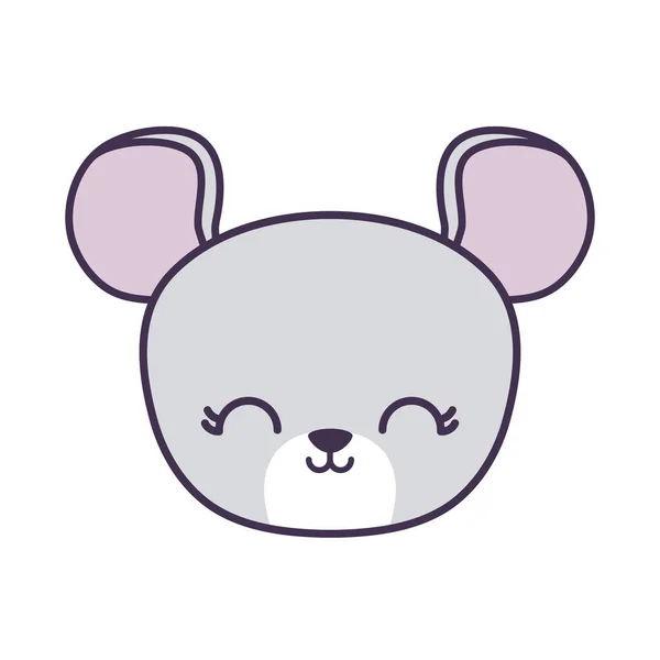 Head of cute mouse animal isolated icon — Stock Vector