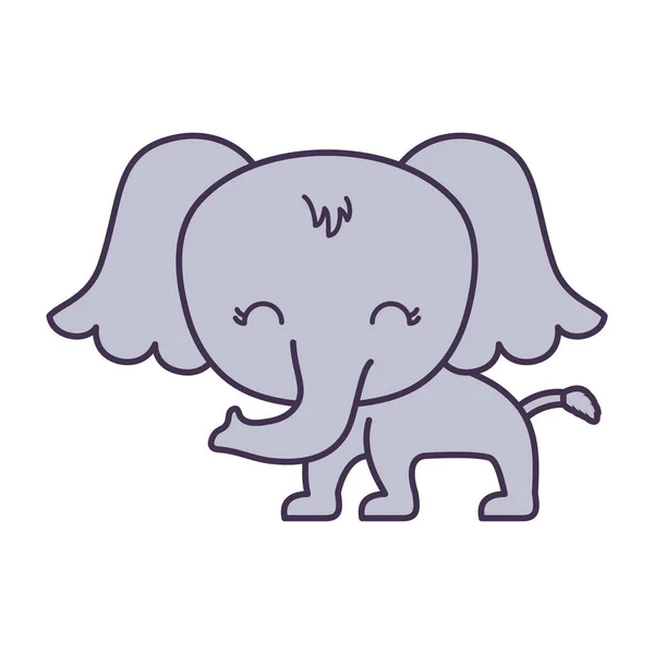Söt elefant djur isolerad ikon — Stock vektor